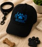 Dog Mom Embroidered Baseball Cap – Black with Blue Paw Prints - Image 4