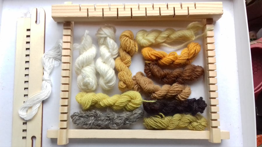 Mini Weaving Kit  with hand dyed yarn 