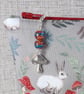 Make up bag, zipped pouch, rabbits, mushrooms - Image 8