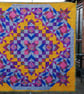 Handmade Colourful Patchwork Quilt by Diane Davis 60" sq 153cms