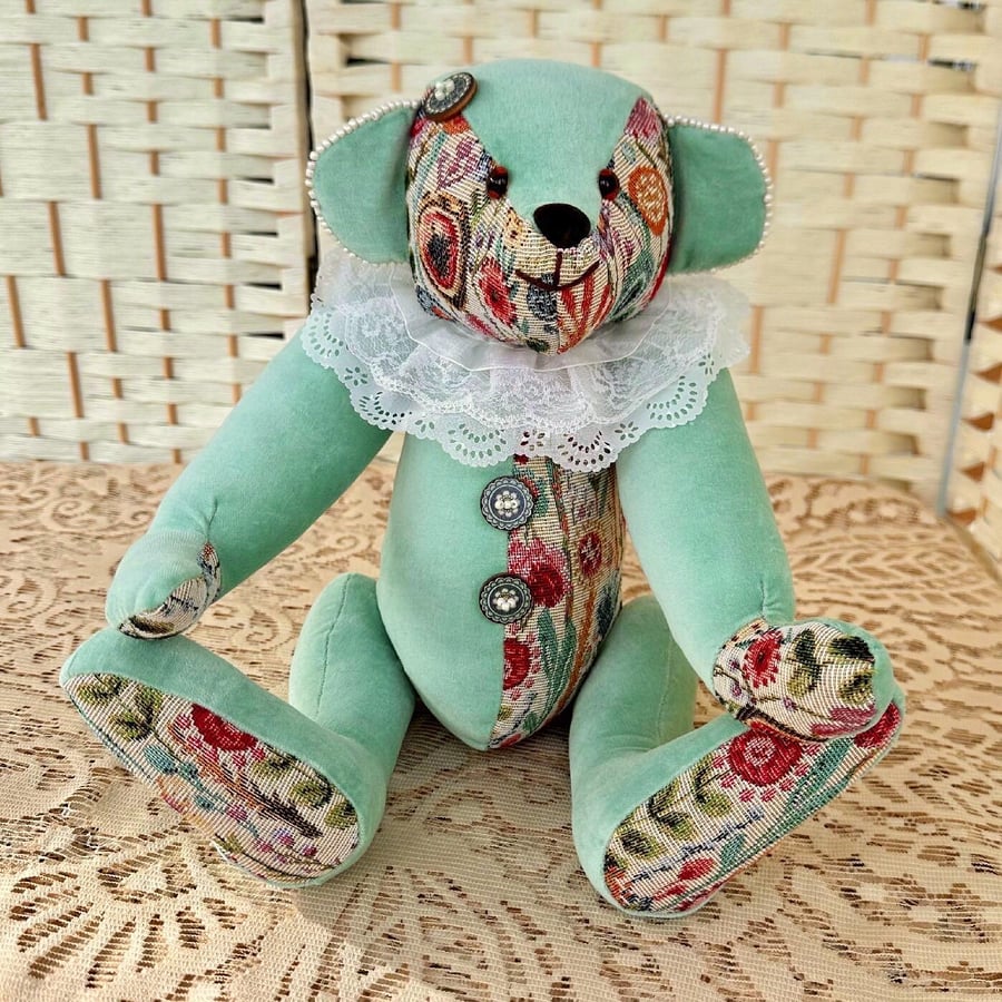 Prunella: Velvet and Tapestry Artist Bear 38cm (15”)