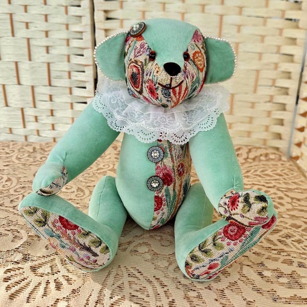 Prunella: Velvet and Tapestry Artist Bear 38cm (15”)