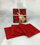 Cherries coasters set of 4, cherry fabric coasters, Handmade - Image 4