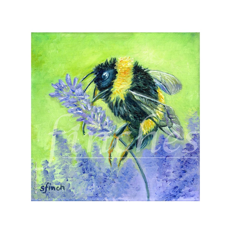 Spirit of Bee - Blank Greeting Card with nature spirit totem message