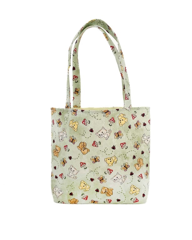 Teddy Bears & Dogs Design Tote Bag-Children-Baby Shower bag-Handmade-CTB086