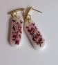 Handpainted cherry blossom earrings 