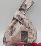  Knot bag,  small, reversible in grey denim and madam print fabric  - Image 4