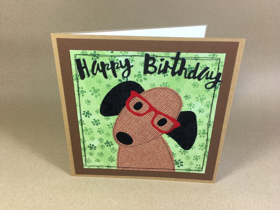 Happy Birthday Fabric Greetings Card