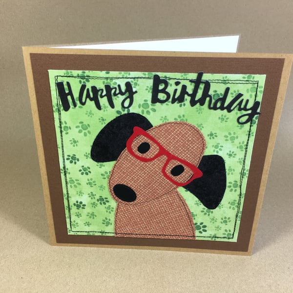 Happy Birthday Fabric Greetings Card
