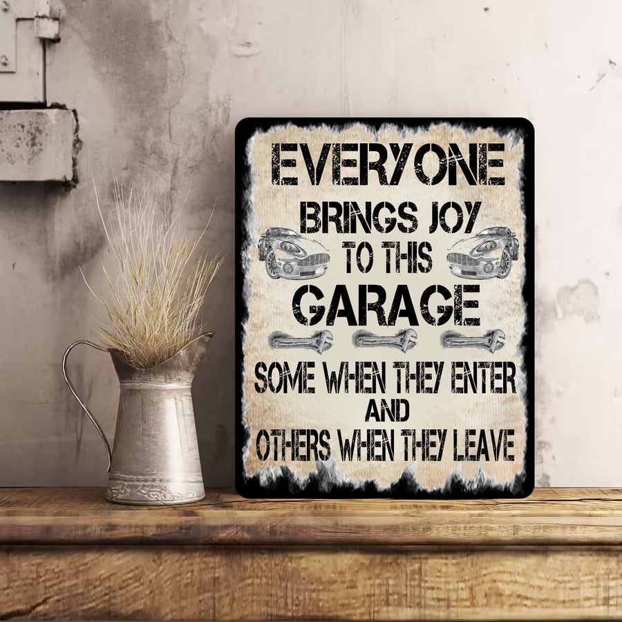 Garage Mechanic Funny Metal Wall Sign Gift Dad Present Car Motorcycle