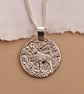 Stag Engraved Sterling Silver Coin Necklace - Image 1