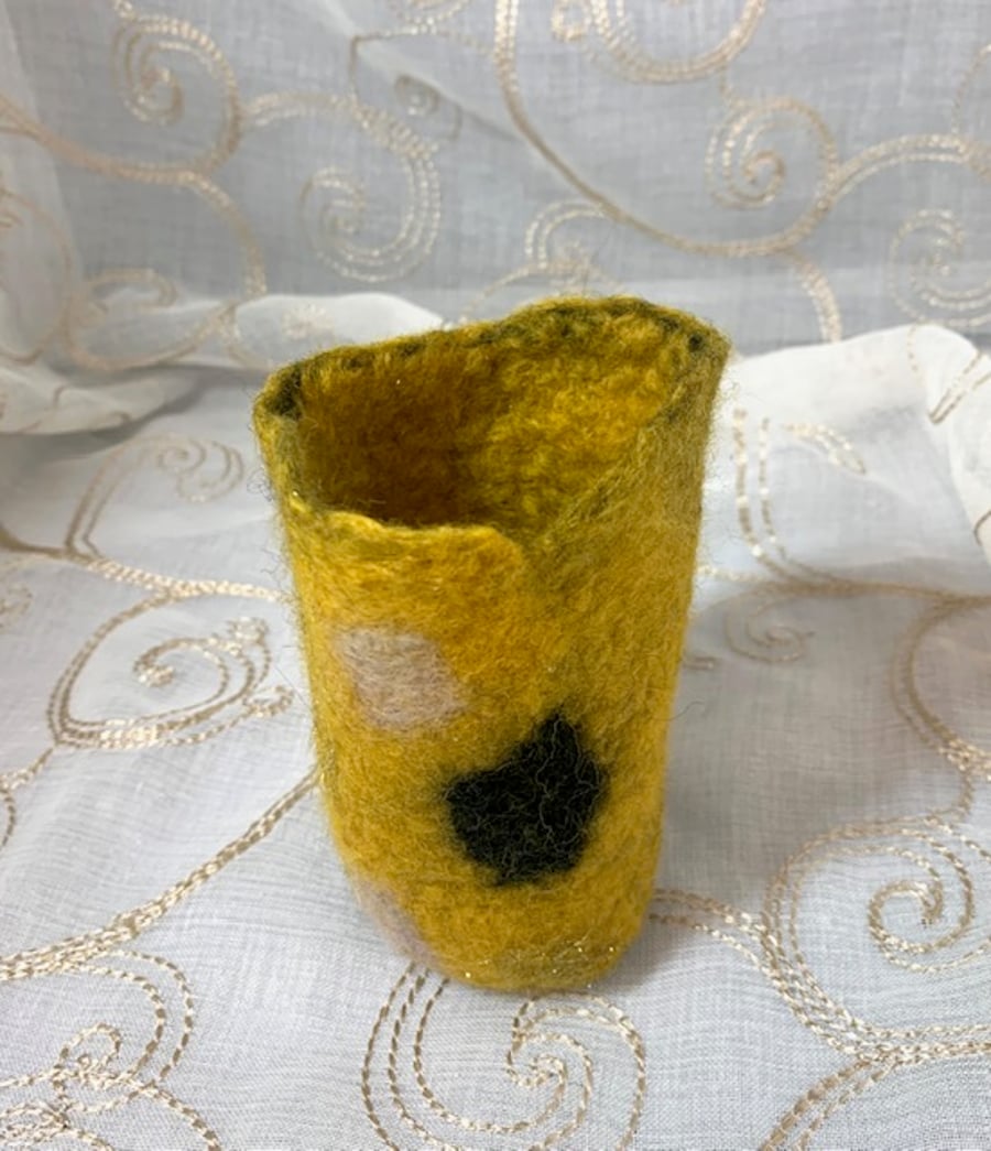 Yellow Gold Little Vase Plant Pot Holder Seconds Sunday