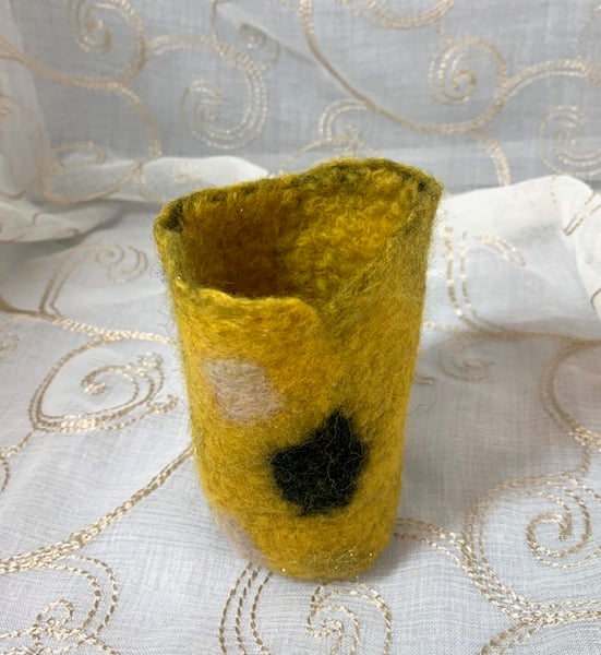 Yellow Gold Little Vase Plant Pot Holder Seconds Sunday