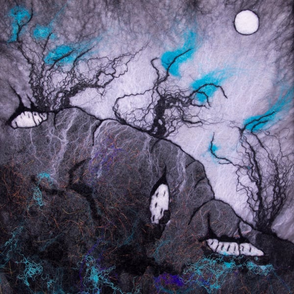 Spooky Felted fantasy art by Lorna Soar. Witchy Woods