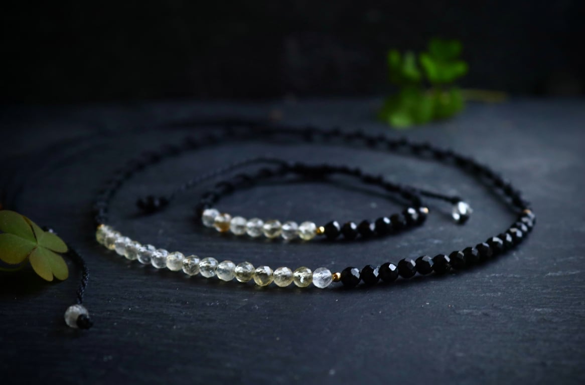 Women's jewellery set with Citrine and tourmaline 