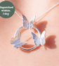 Dancing Butterflies Pendant, Handcrafted Sterling silver necklace for her - Image 1