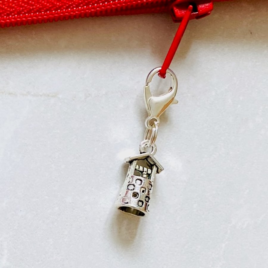 Wishing Well, clip on charm, stitch marker, zipper pull, planner charm 