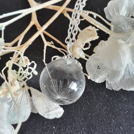 No15. Resin globe necklace with real dandelion seed