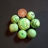 Art Beads - Green Riot x 7