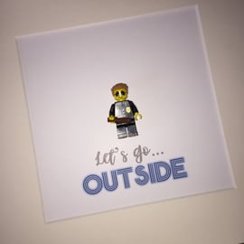 GEORGE MICHAEL - Outside - Framed custom Lego policeman minifigure 
