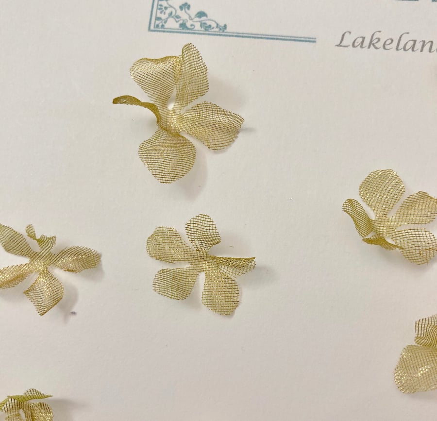 Metallic Silk Organza Gold or Silver Apple Blossom Flowers