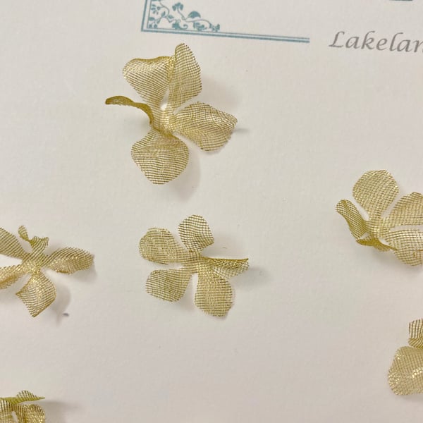 Metallic Silk Organza Gold or Silver Apple Blossom Flowers