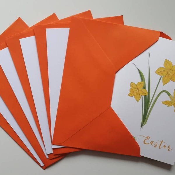 Happy Easter Card, Daffodils Easter Card, Daffodil card, Set of Easter cards