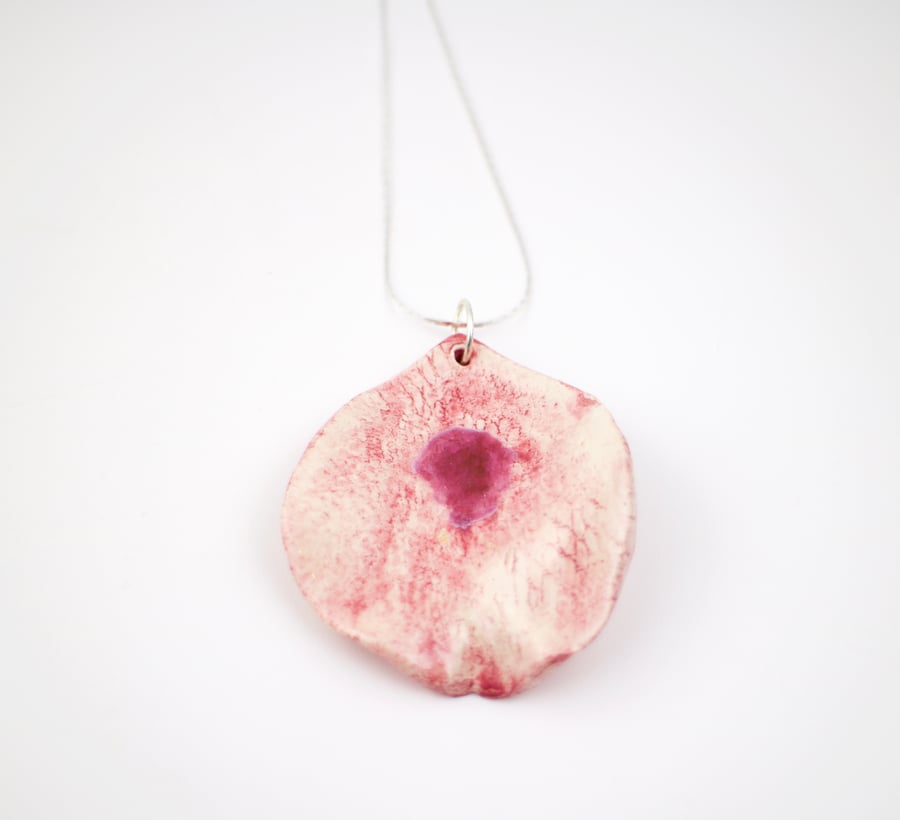 Blush Petal Ceramic Necklace