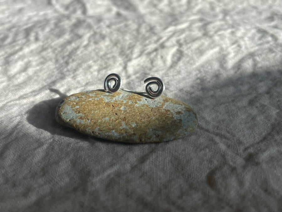Spiral Studs - Recycled Sterling Silver