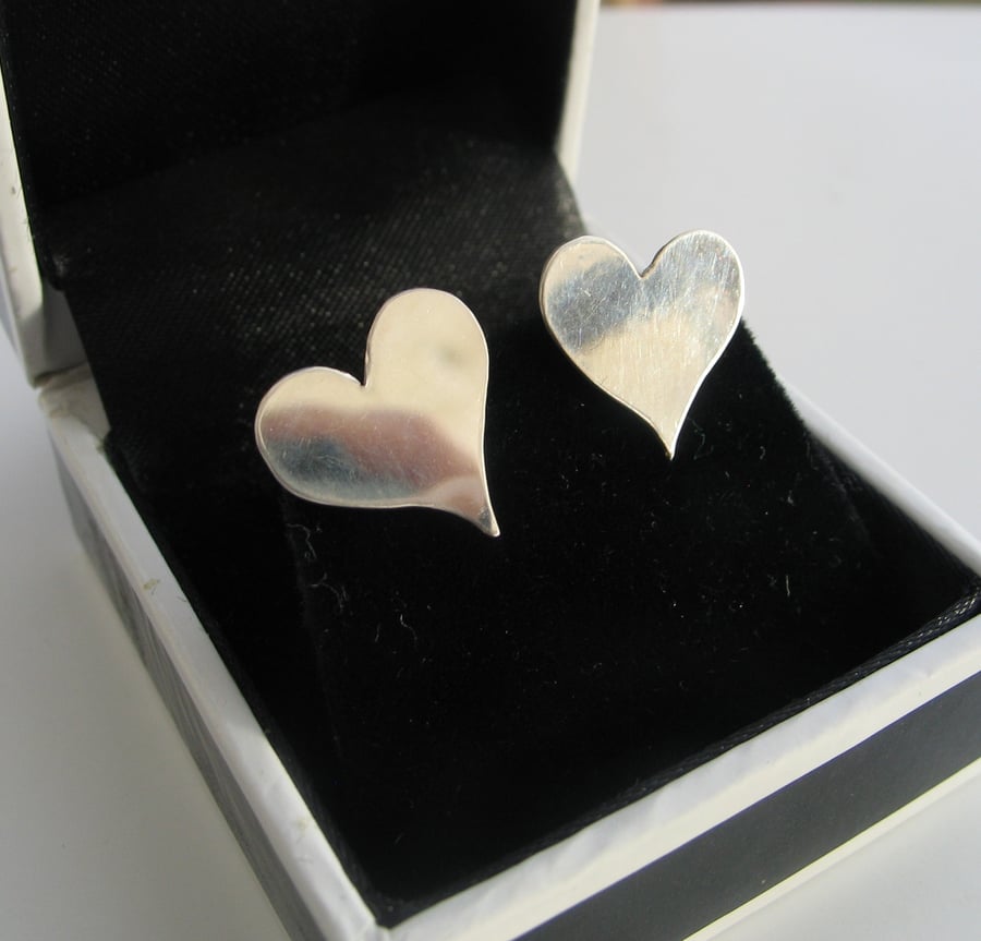 Sterling Silver Heart Earrings 