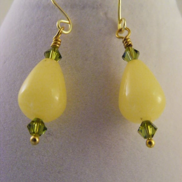 Yellow Quartzite Drop Earrings