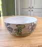 Handmade Ceramic Stoneware Bowl: Serving Bowl. Hand carved floral design. - Image 1