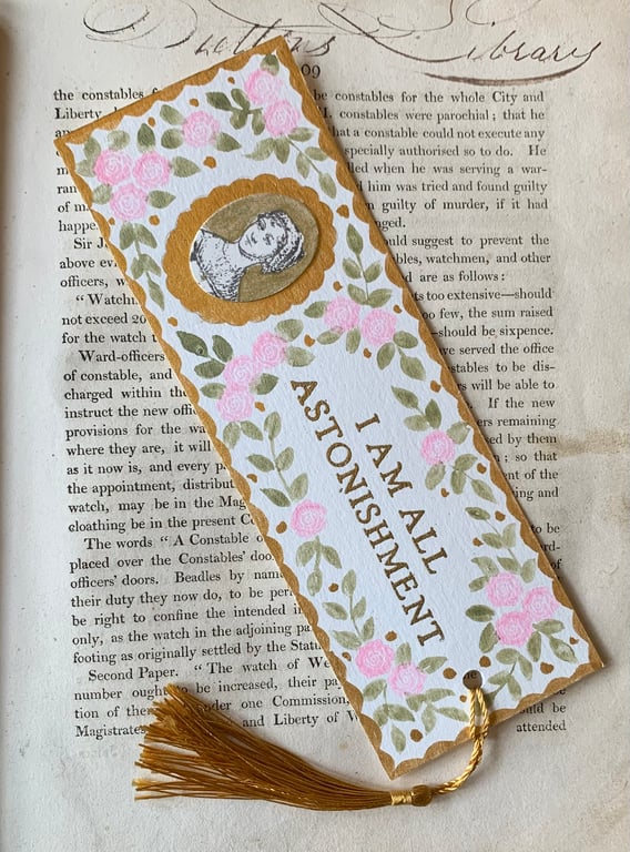 I Am All Astonishment Handmade Jane Austen Bookmark