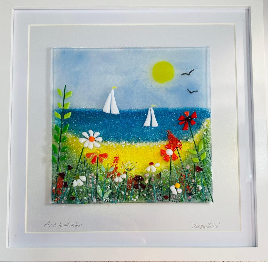 Tranquility- fused glass picture