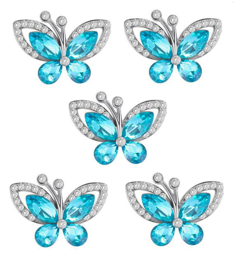5pcs Crystal Butterfly Flat Back Diamante Embellishment Grade A Rhinestones Spar