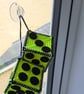Retro-style dice decoration - sucker cup attachment, neon yellow with black dots - Image 4