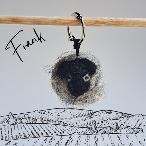 Frank the Sheep keyring and a pocket-sized stress buddy xs