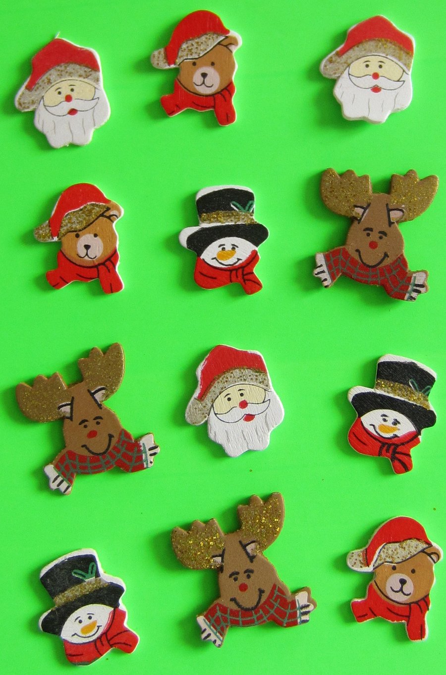 12 Wooden Christmas Shapes