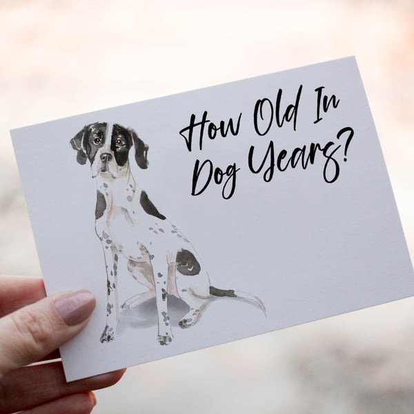 English Pointer Dog Birthday Card, Dog Birthday Card, Personalized Dog