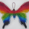 Handmade cast glass butterfly - Rainbow flutter - suncatcher