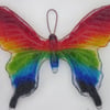 Handmade cast glass butterfly - Rainbow flutter - suncatcher