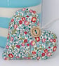 LIBERTY PRINT FLORAL HEART - turkish blue and pink - Image 2