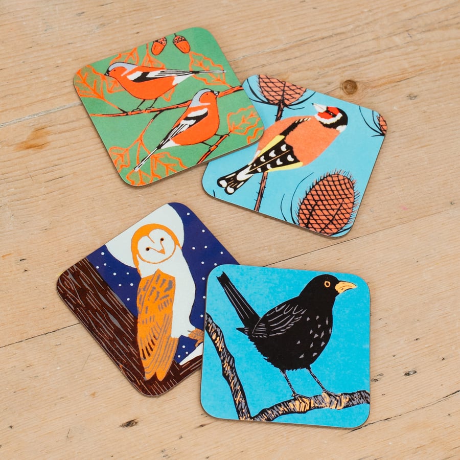 Coasters, Bird Coasters, Set of Coasters, Coaster Set 