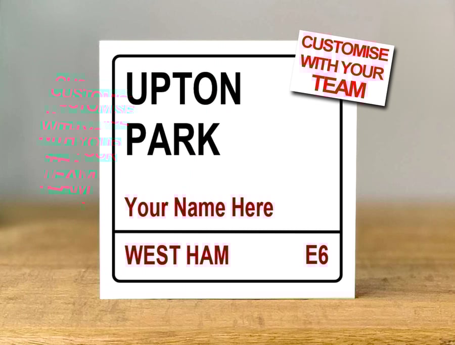 Personalised West Ham Birthday Card, Football Fan, Brother, Bestie, Dad, Mum, 