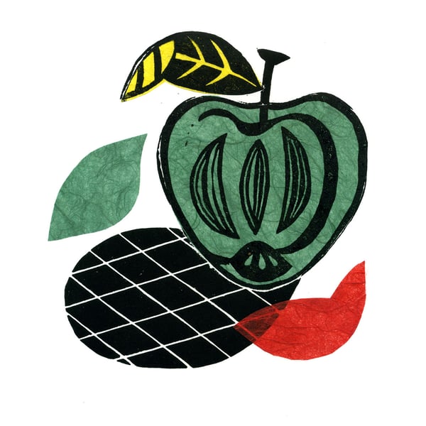 Green Apple Pop Linocut 2 of 10