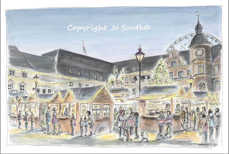 Glühwein mit schuß, Am Marktplatz, Düsseldorf.- Limited Edition Art Print