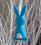 Easter bunny hanging decoration in bright blue. - Image 5