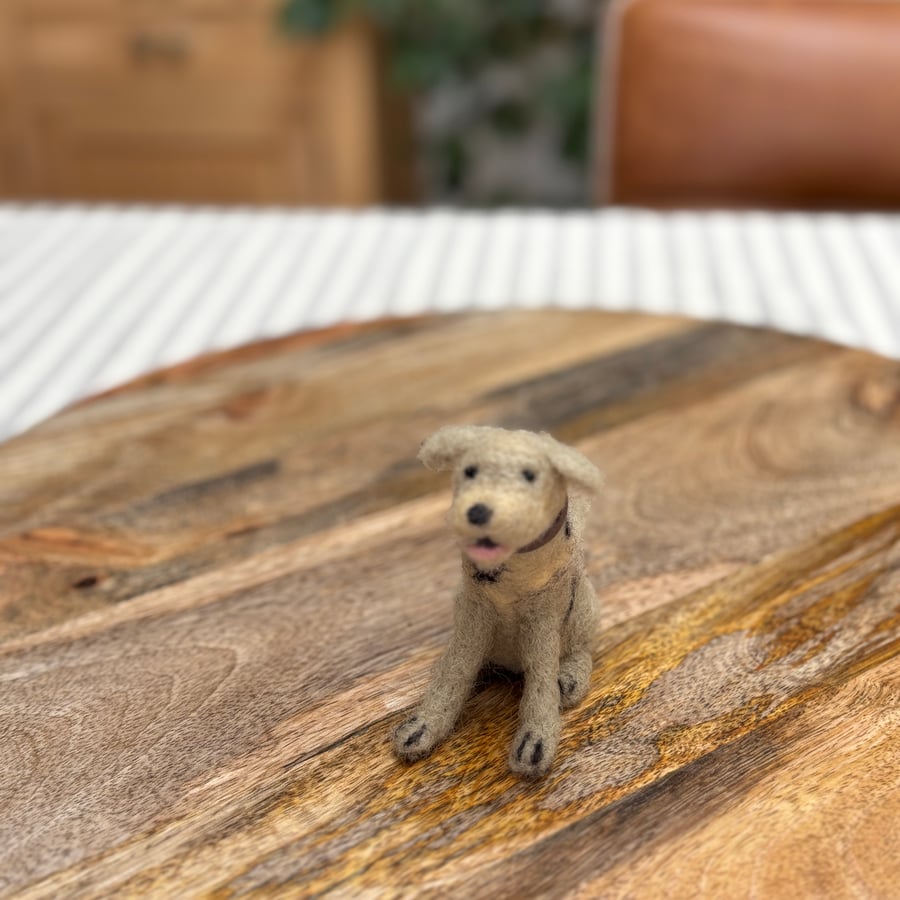 Mini Brown and Cream felt dog