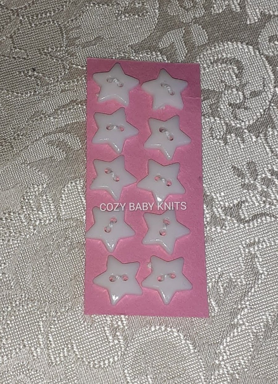 White star plastic buttons