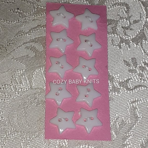 White star plastic buttons